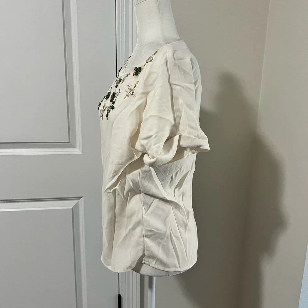 Banana Republic Jewel Neck Relaxed Short Sleeve Blouse - Picture 8 of 12